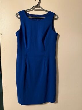Mario Serrani Sleeveless Midi Sheath Dress in Royal Blue